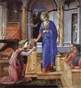 Fra Filippo Lippi The Annunciation with two kneeling donors USA oil painting artist